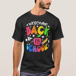Camiseta Bem-vindo de volta à escola no primeiro dia da esc