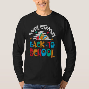 Camiseta Bem-vindo de volta à escola no primeiro dia de es