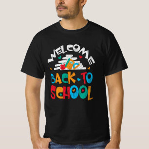 Camiseta Bem-vindo de volta à escola no primeiro dia de est