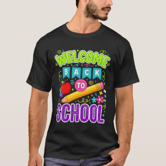 Camiseta Bem-vindo de Volta à Escola Primeiro Dia de Aula