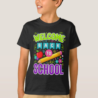 Camiseta Bem-vindo de Volta à Escola Primeiro Dia de Aula