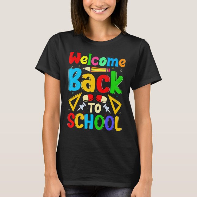 Camiseta Bem-vindo de Volta à Escola Primeiro Dia de Aula P (Frente)