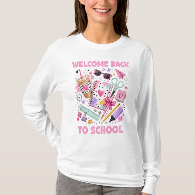 Camiseta Bem-vindo de Volta à Escola Professor  (Frente)