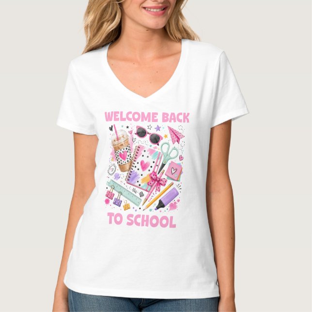 Camiseta Bem-vindo de Volta à Escola Professor  (Frente)