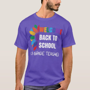 Camiseta Bem-vindo de volta à escola Professor de girassol