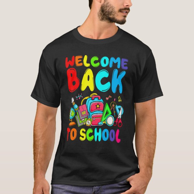 Camiseta Bem-Vindo De Volta À Escola Professora Da Esquadra (Frente)