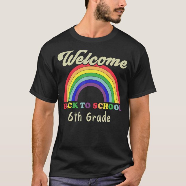 Camiseta Bem-vindo De Volta Ao Professor Do 6 Da Escola Est (Frente)