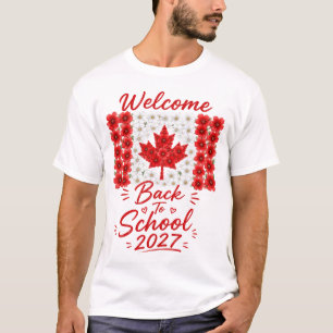 Camiseta Bem-vindo de Volta às Aulas 2027 Bandeira do Canad