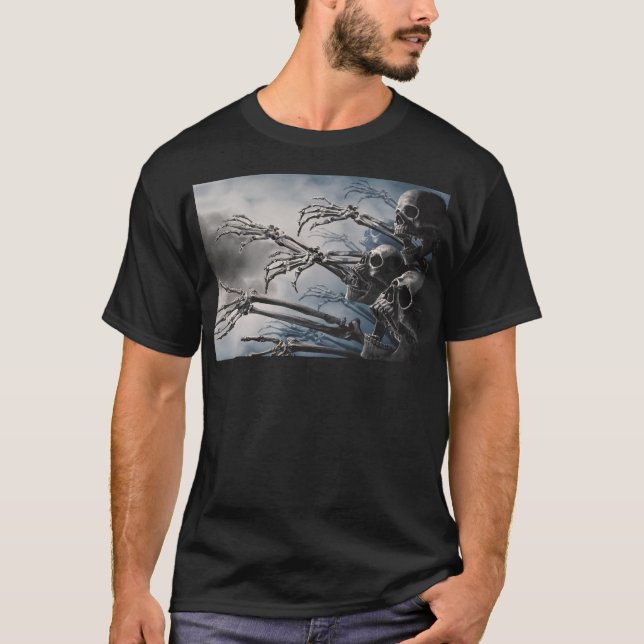 Camiseta Bem-vindo Zombie Skeleton Scary Spooky (Frente)