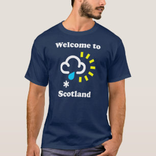Camiseta Bem-vindos à Scotland Funny Weather T Shirt