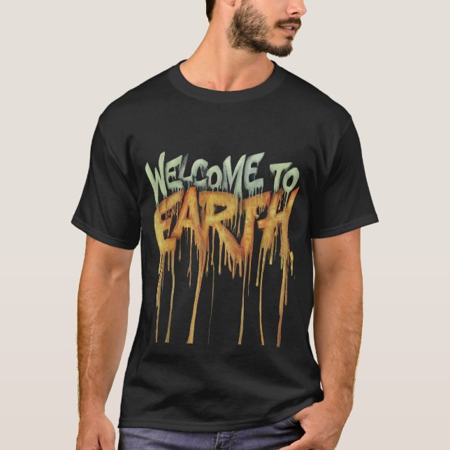 Camiseta Bem-vindos à Terra: Tee da Declaração Vibrante (Frente)