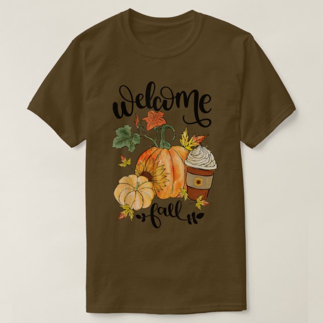 Camiseta Bem-vindos Abate Abóbora Abóbora Café Girassol Eng (Frente do Design)