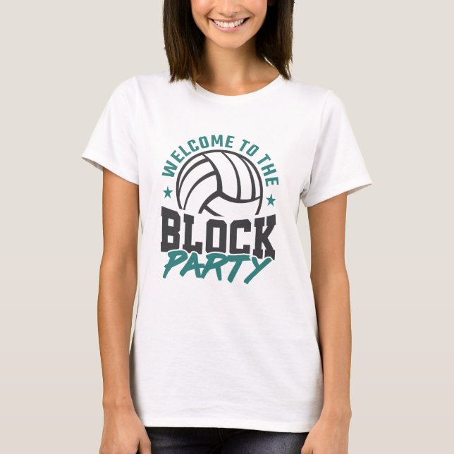 Camiseta Bem-vindos ao Bloco do Meio de Voleibol do Partido (Frente)