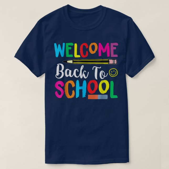 Camiseta Bem-Vindos De Volta À Escola, Escolar Primeiro Dia (Frente do Design)
