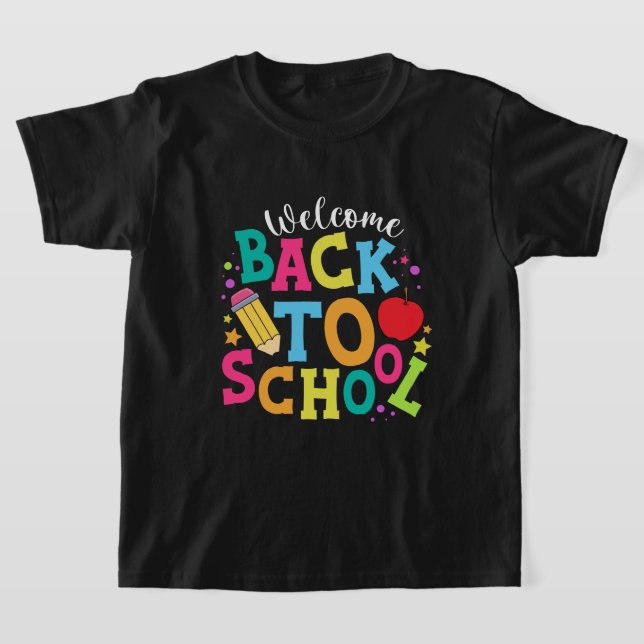 Camiseta bem-vindos de volta à escola para garotos (Postura )