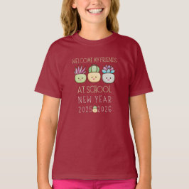 CAMISETA BEM-VINDOS MEUS AMIGOS NA ESCOLA, ANO NOVO 2025