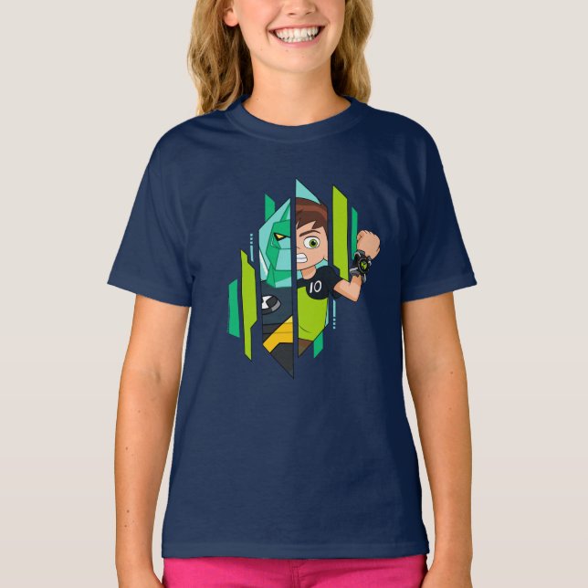 Camiseta Ben 10 Transformação de DNA Diamondhead (Frente)