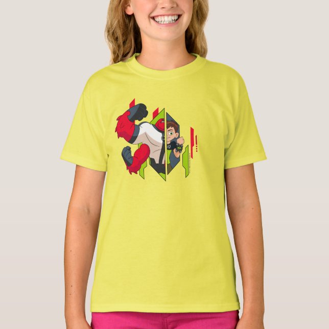 Camiseta Ben 10 Transformação de DNA em Quatro Braços (Frente)