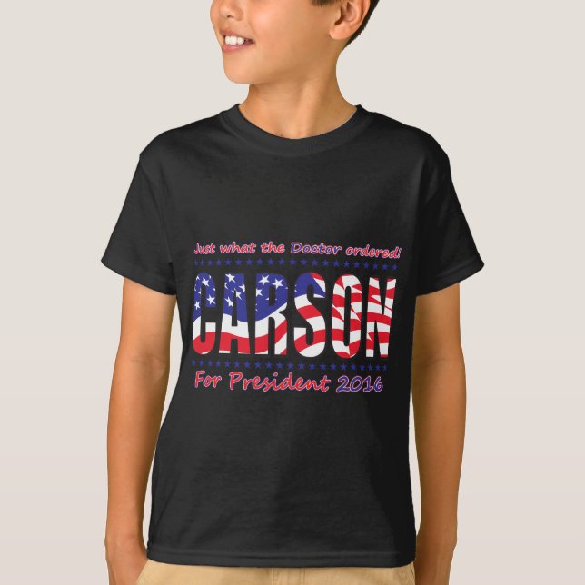 Camiseta Ben Carson Para Presidente (Frente)