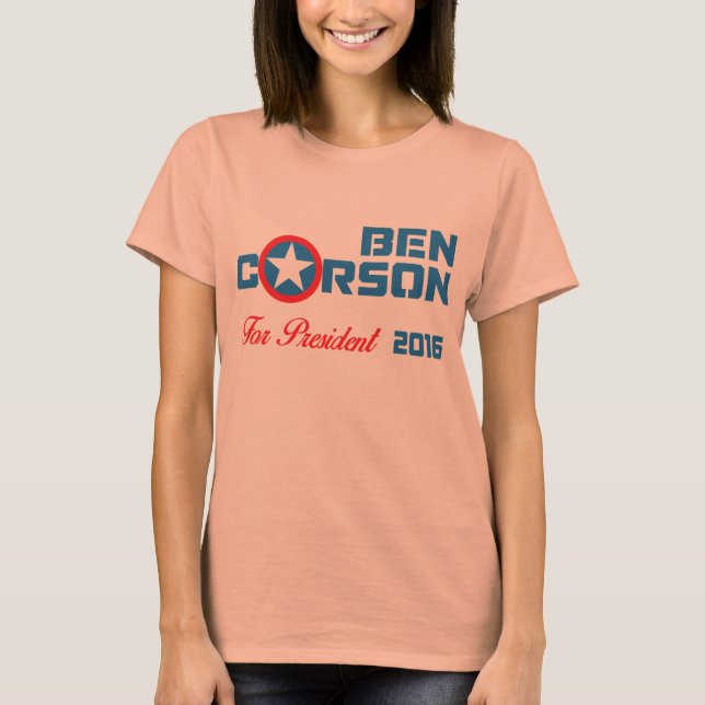 Camiseta Ben Carson Para Presidente 2016 (Frente)