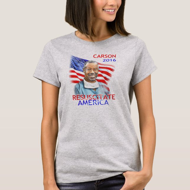 Camiseta Ben Carson-Resuscitate America 2016 USA Flag (Frente)