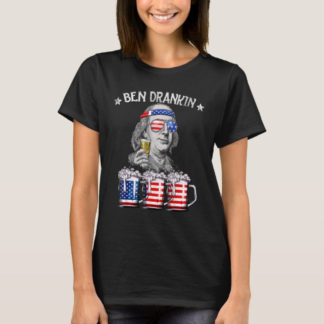 Camiseta Ben Drankin 4 De Julho Benjamin Franklin Beer Ame (Frente)