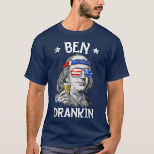Camiseta Ben Drankin 4 de julho Benjamin Franklin Men