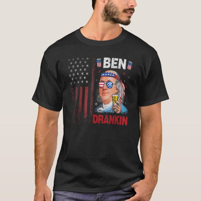 Camiseta Ben Drankin 4 De Julho Benjamin Franklin Men Amer (Frente)