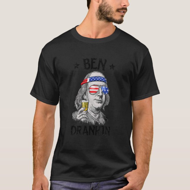 Camiseta Ben Drankin 4 De Julho Benjamin Franklin Men Amer (Frente)