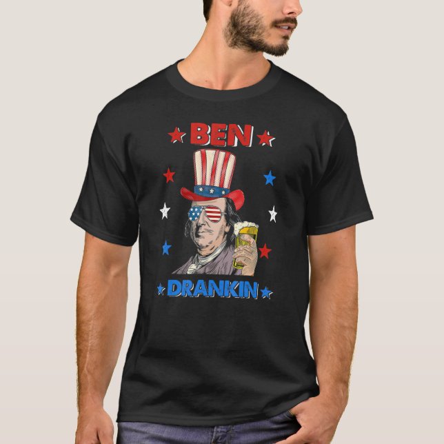 Camiseta Ben Drankin 4 De Julho Benjamin Franklin Men Amer (Frente)