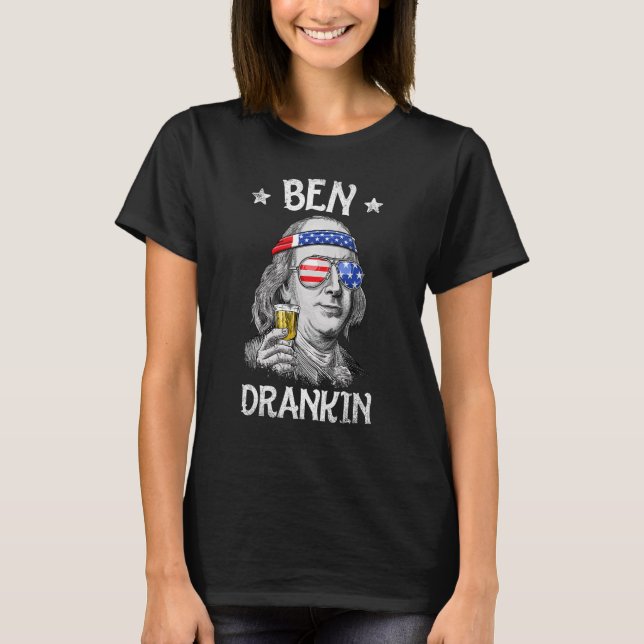 Camiseta Ben Drankin 4 de julho Benjamin Franklin Men Wome (Frente)