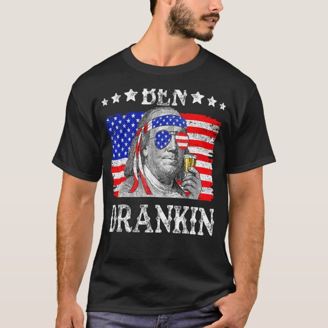 Camiseta Ben Drankin 4 De Julho Benjamin Franklin Men Wome (Frente)