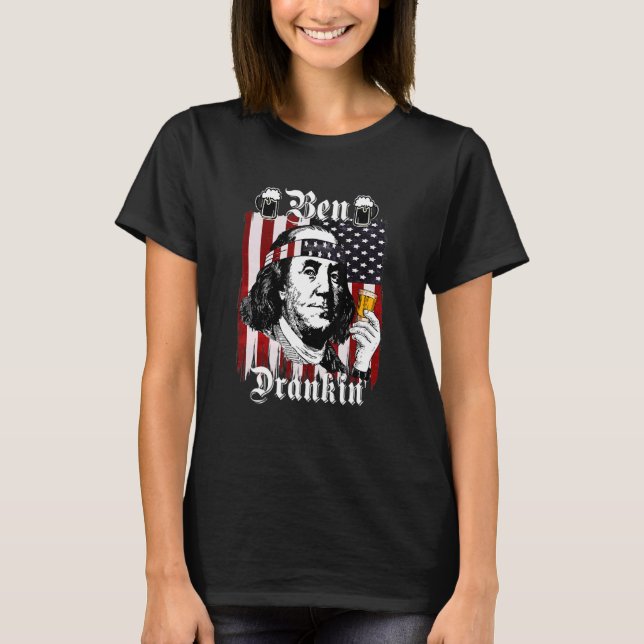Camiseta Ben Drankin 4 De Julho Benjamin Franklin Usa Fla (Frente)
