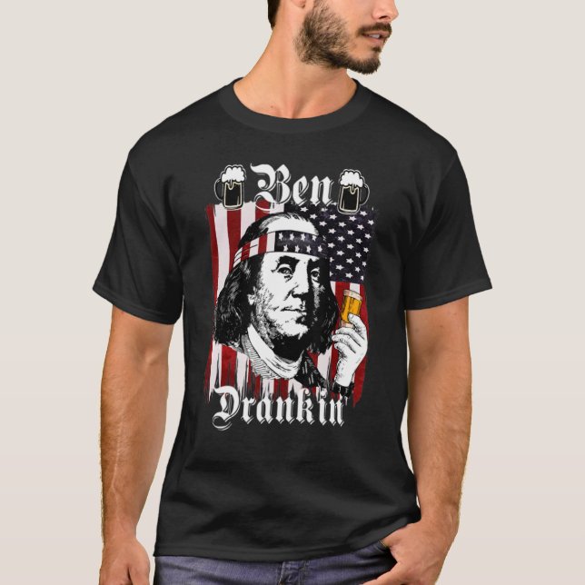 Camiseta Ben Drankin 4 De Julho Benjamin Franklin Usa Fla (Frente)