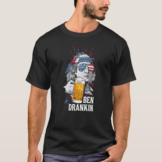 Camiseta Ben Drankin 4 De Julho Sarcastic Benjamin Frankl (Frente)