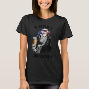Camiseta Ben Drankin 4 De Julho Usa Bebendo Franklin