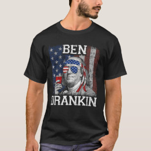 Camiseta Ben Drankin Beer 4 de julho Funny Patriotic USA