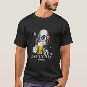Camiseta Ben Drankin Beer 4 De Julho Patriótico Franklin