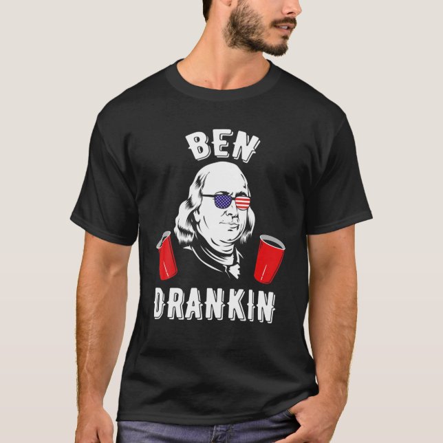 Camiseta Ben Drankin Benjamin Franklin Óculos Solares 4º De (Frente)