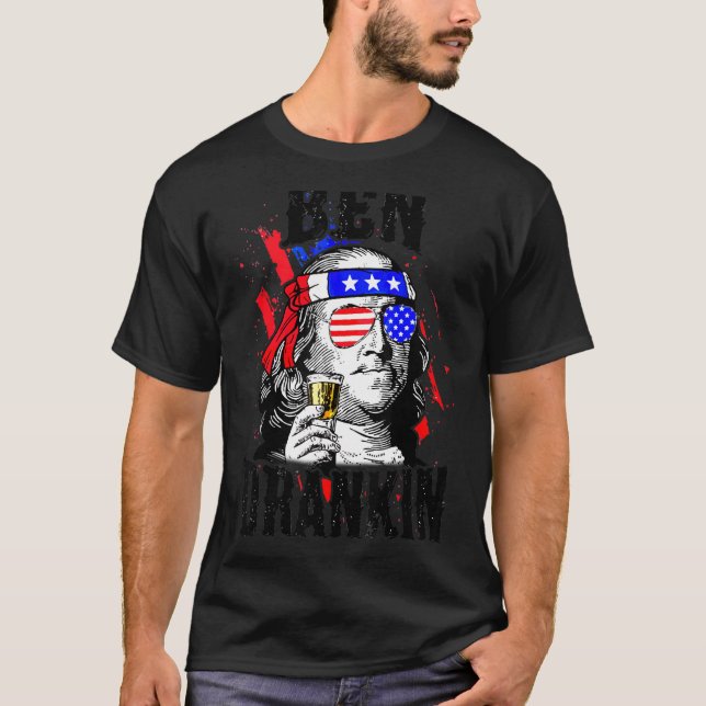 Camiseta Ben Drankin Equipe Bebendo Beer Benjamin Franklin  (Frente)