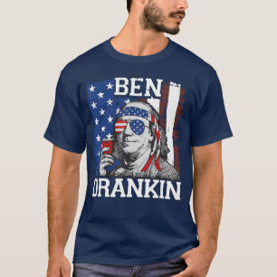 Camiseta Ben engraçado bebendo Bandeira dos EUA 4 de Julho