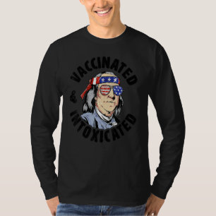 Camiseta Ben Franklin 4 de Julho Vacinado e Intoxicado