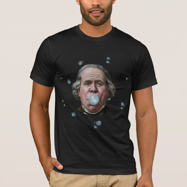 Camiseta Ben Franklin com T-Shirt com pastilha elástica (Frente)