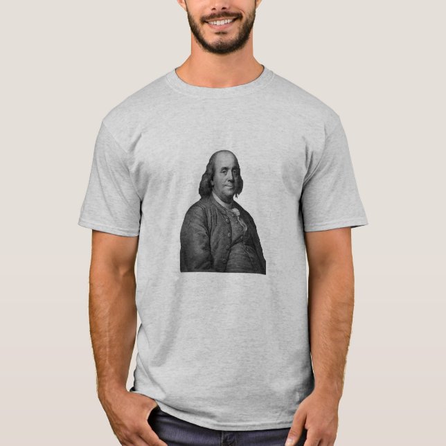 Camiseta Ben Franklin e citações (Frente)