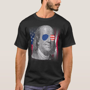 Camiseta Ben Franklin EUA Flag Patriótico Americano Bandeir