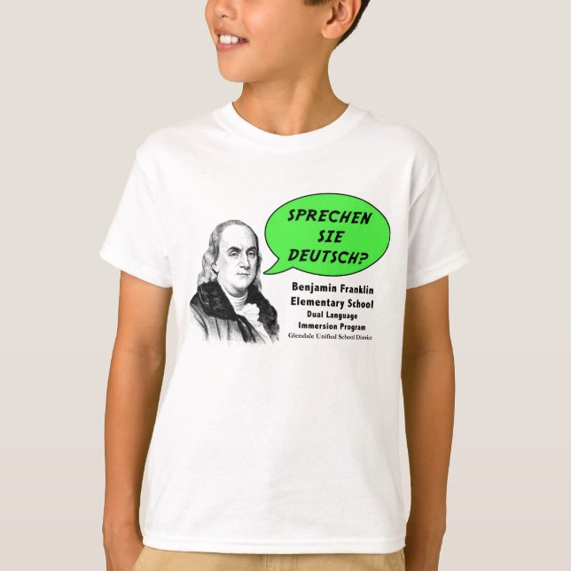Camiseta Ben Franklin fala o alemão (Frente)
