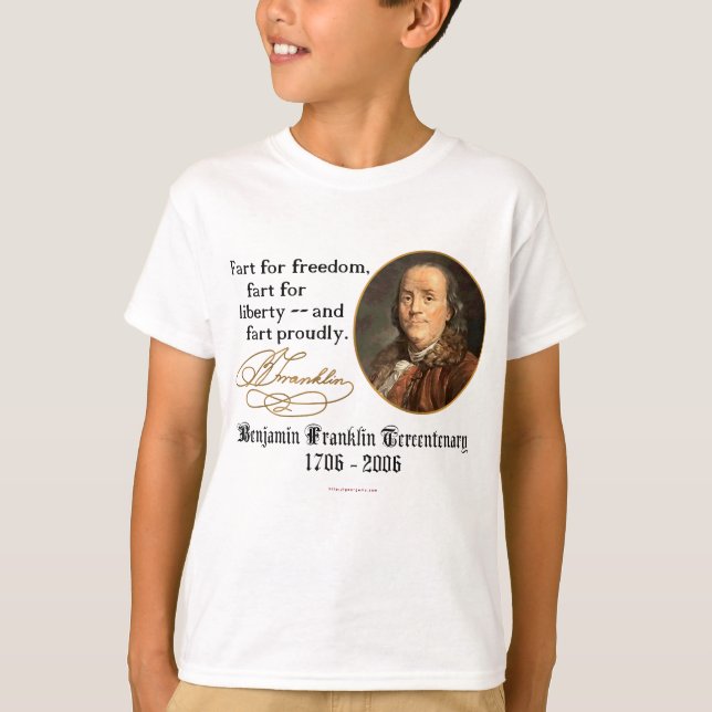 Camiseta Ben Franklin - Fart orgulhosa (Frente)