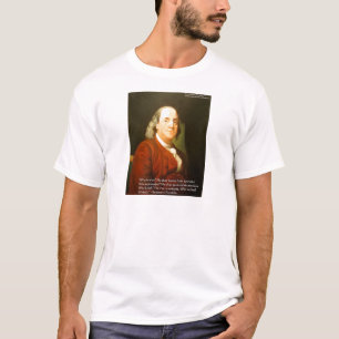 Camiseta Ben Franklin (O Que É Sábio) Cita presentes e cart