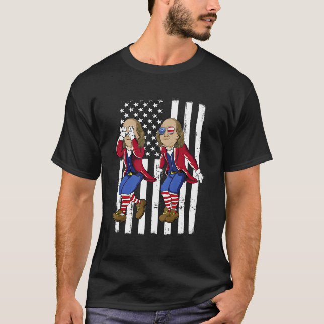 Camiseta Ben Griddin 4 De Julho Benjamin Franklin Griddy U (Frente)