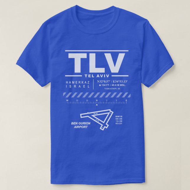 Camiseta Ben Gurion Aeroporto TLV T-Shirt (Frente do Design)